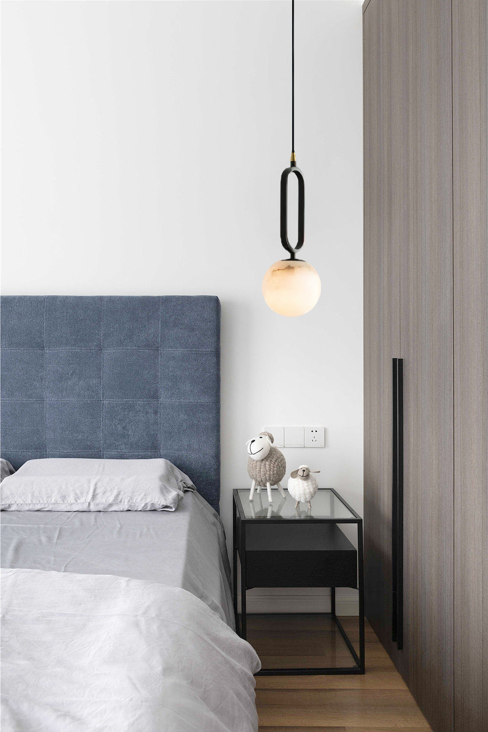 Gloruvyd minimalistisk alabastpendel med kugle