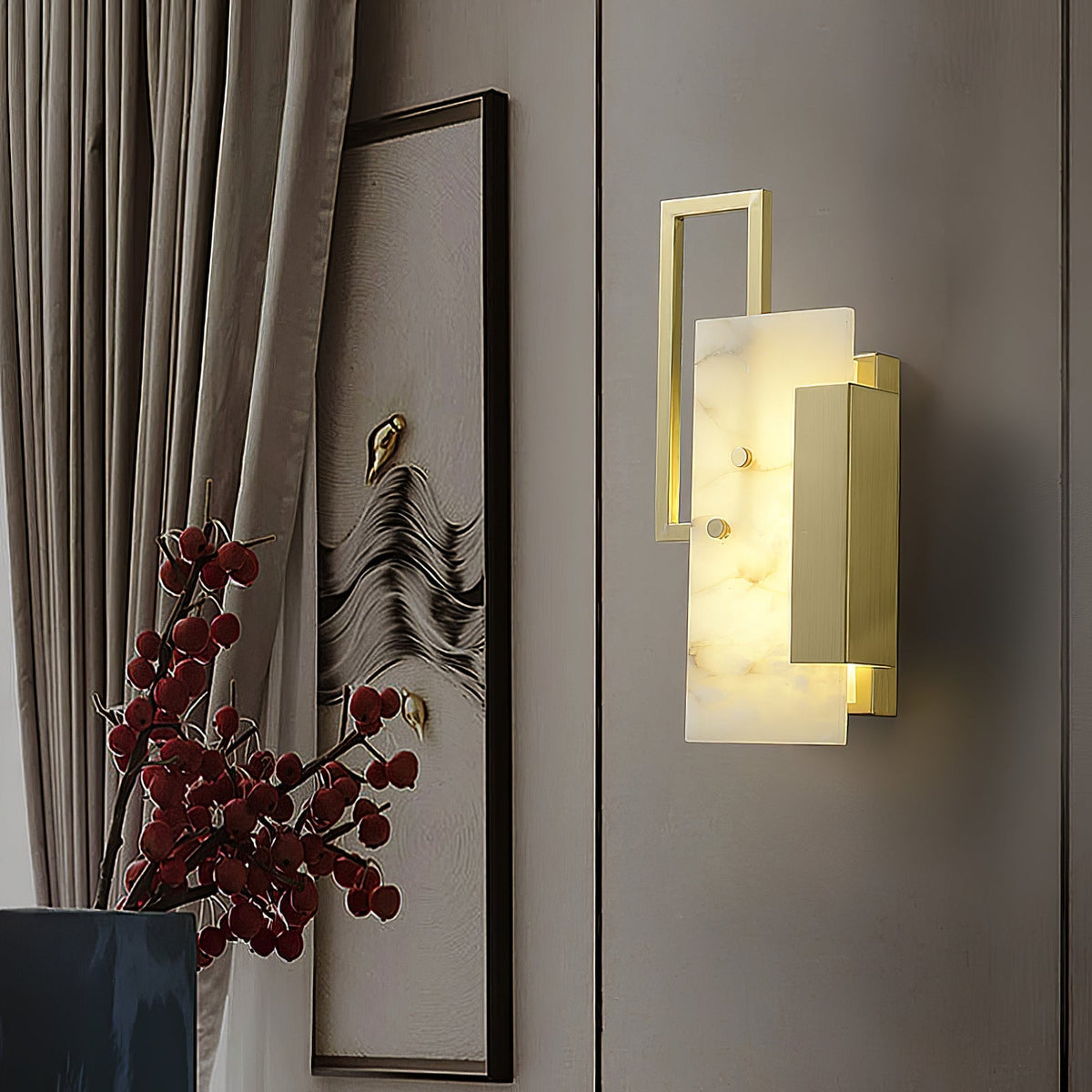 Albinelle vägglampa i alabaster