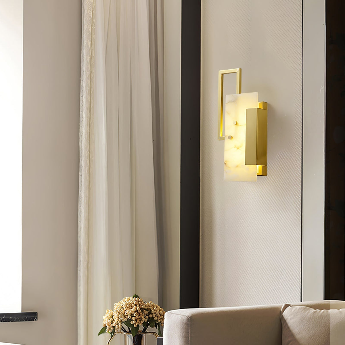 Albinelle vägglampa i alabaster