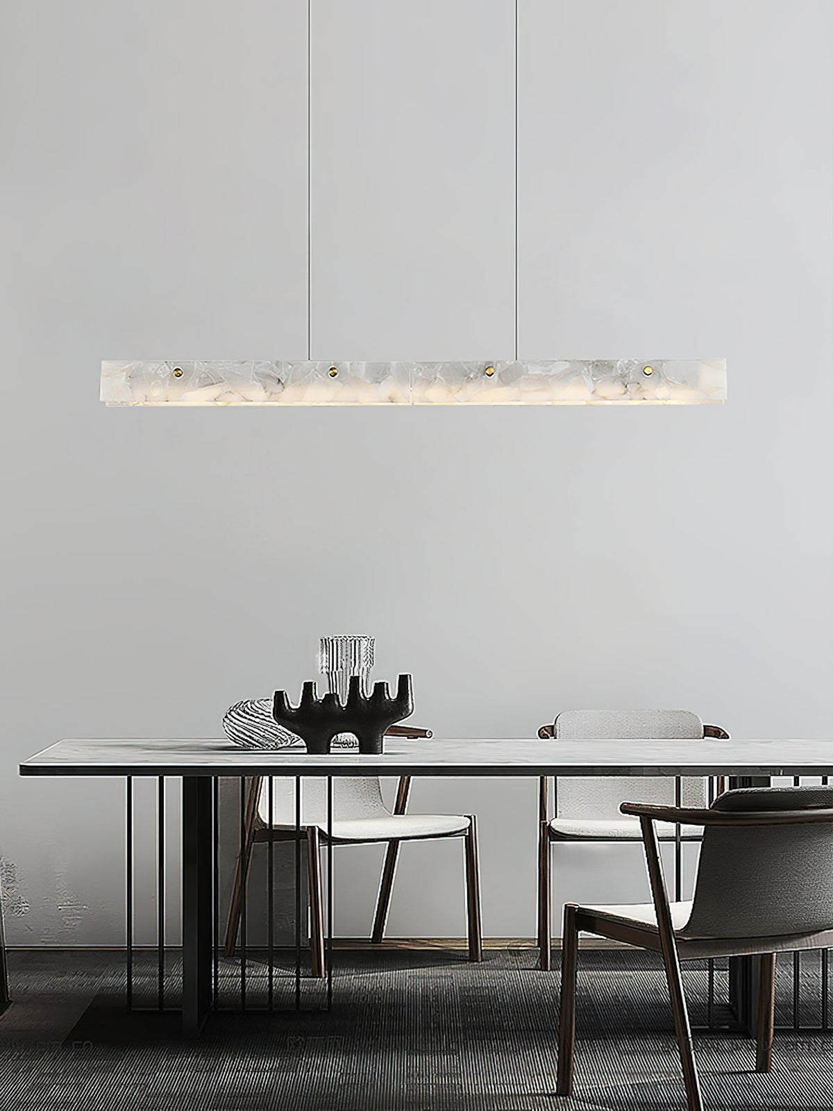 Candeeiro suspenso linear moderno em alabastro com LED Vexor