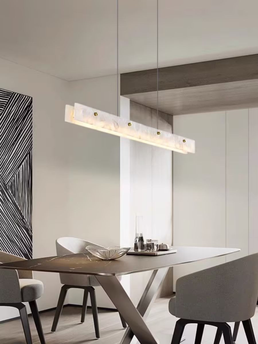 Vexor moderne lineær LED-pendellampe i alabast