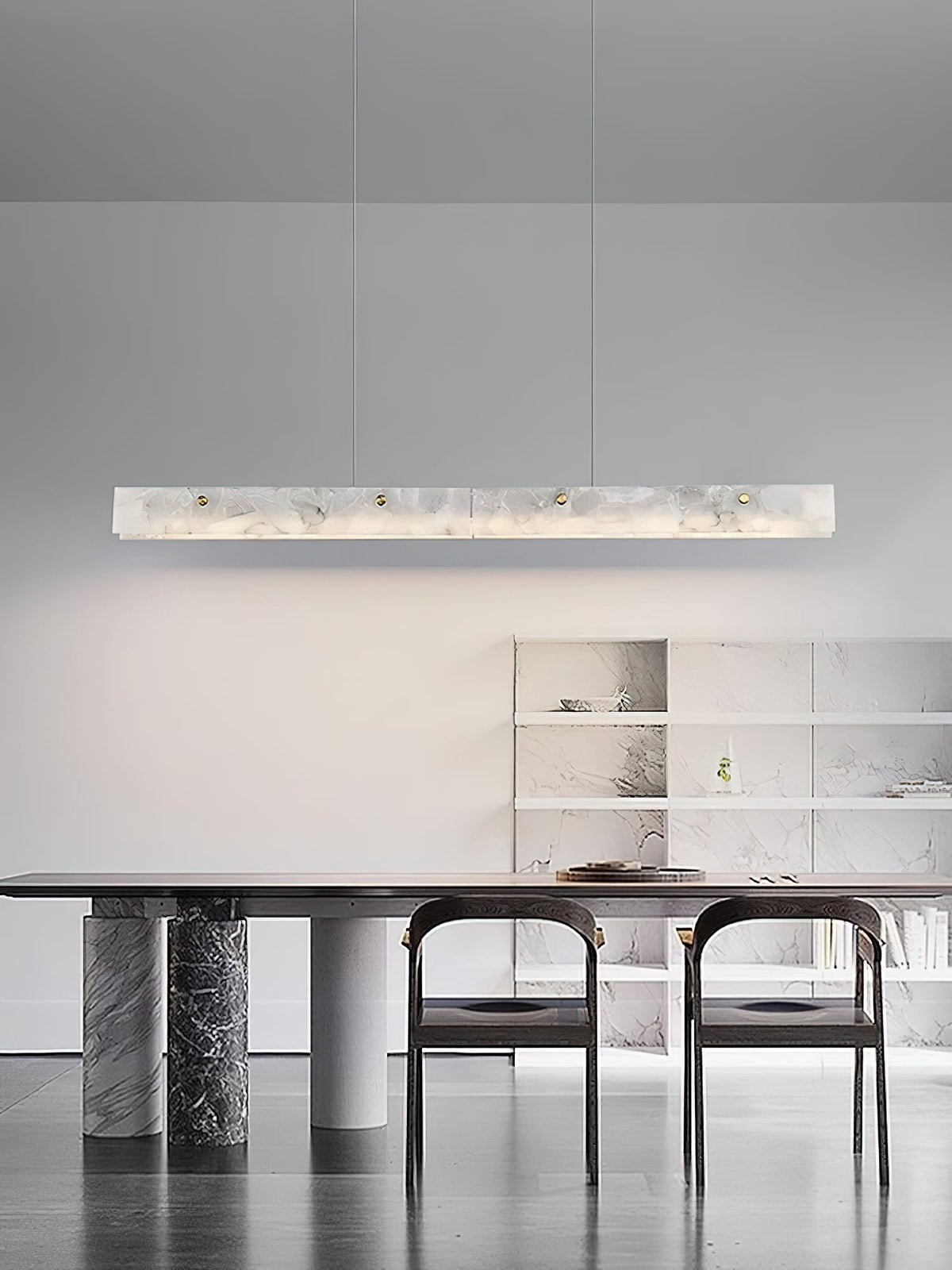 Vexor moderne lineær LED-pendellampe i alabast