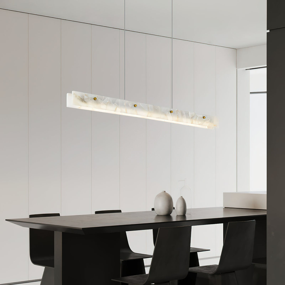 Vexor moderne lineær LED-pendellampe i alabast