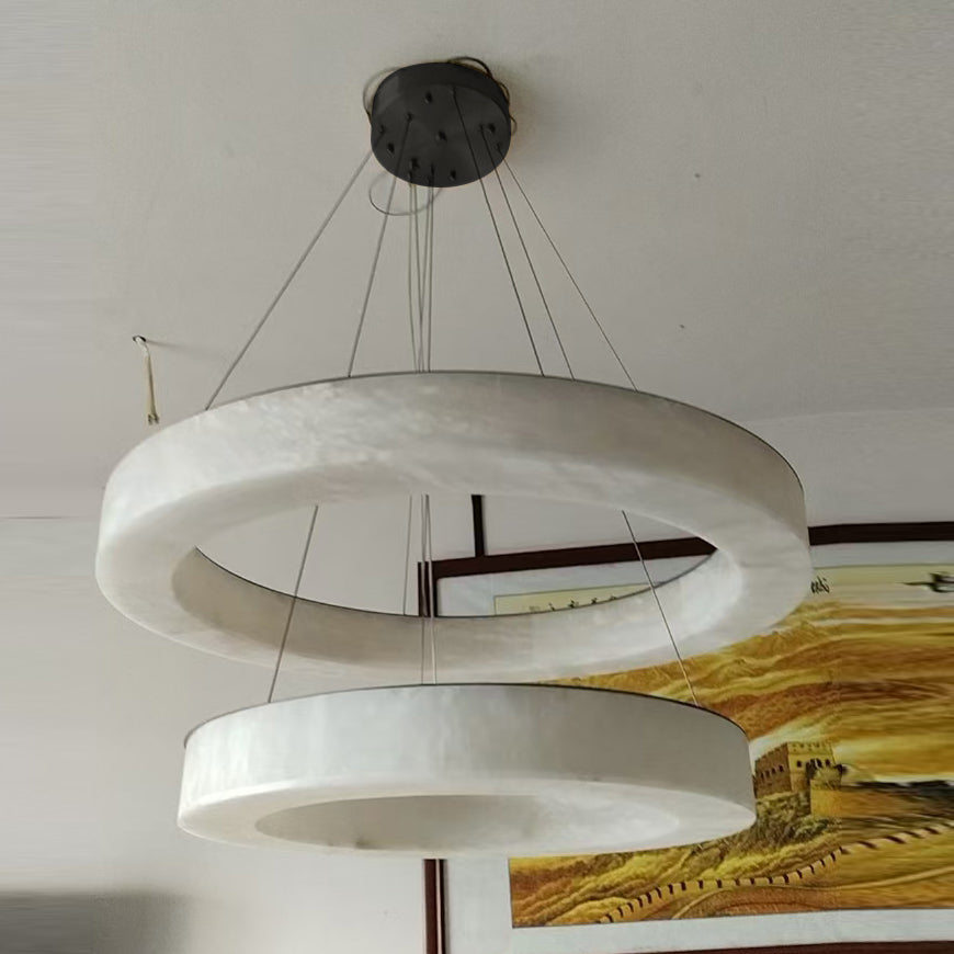 Plotuvyn postmodern lyxig ringformad alabasterkrona