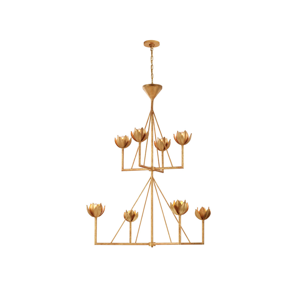 Alberto moderne minimalistisk blomsterlysekrone i messing