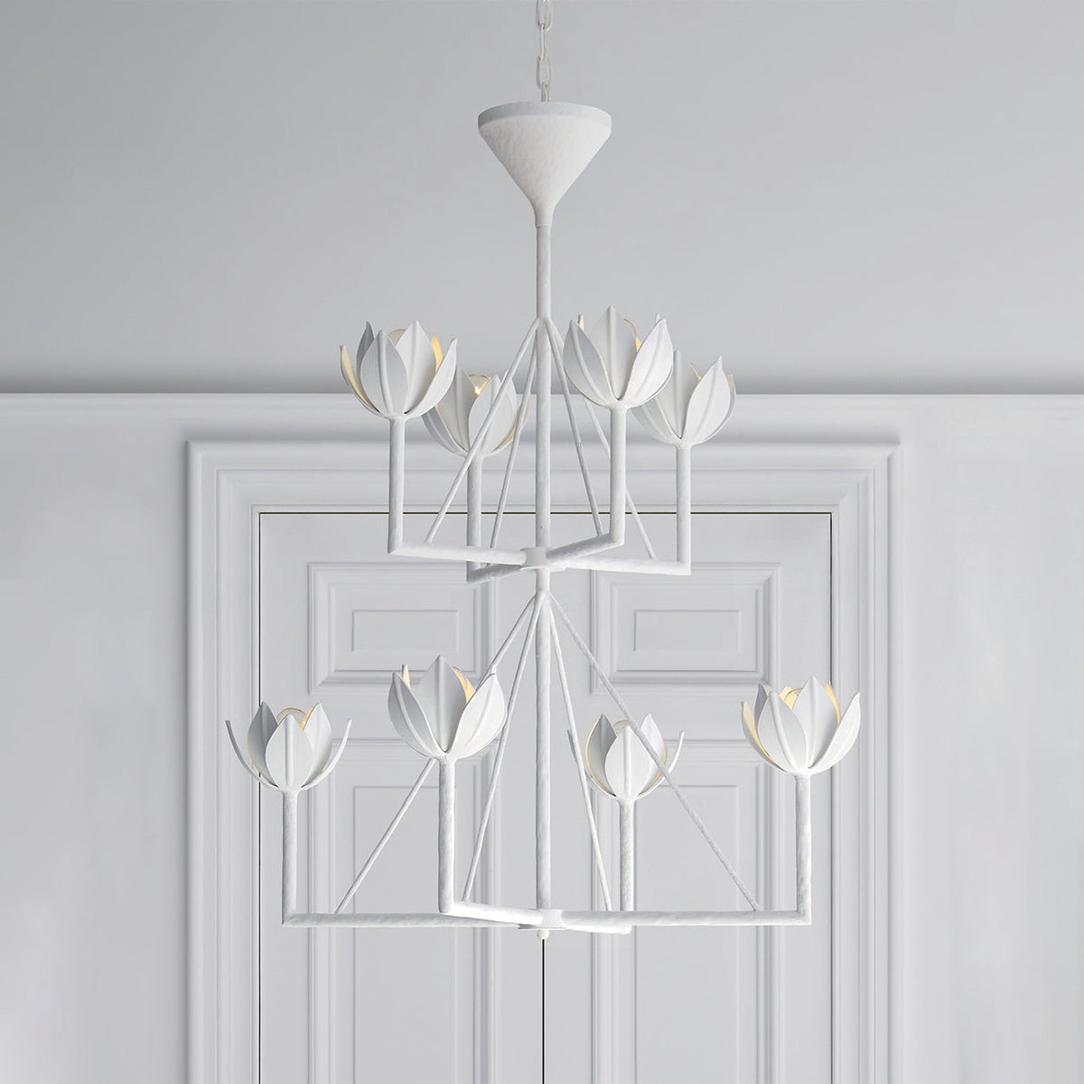 Alberto moderne minimalistisk blomsterlysekrone i messing