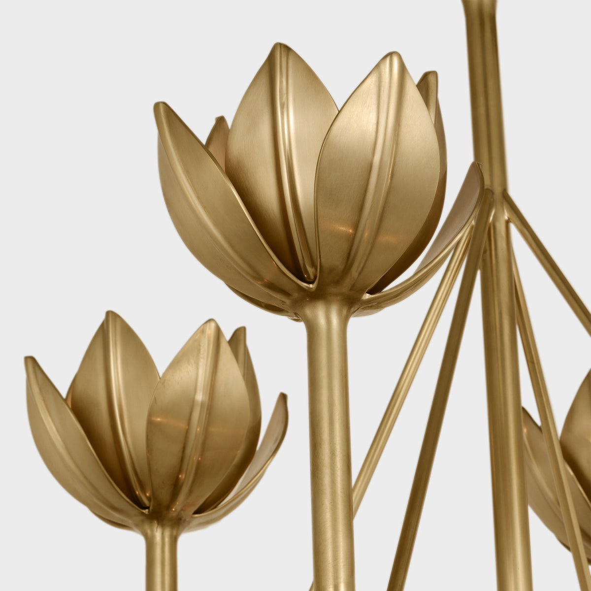 Alberto moderne minimalistisk blomsterlysekrone i messing