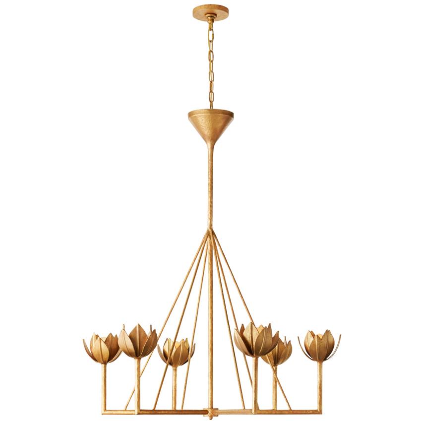 Alberto moderne minimalistisk blomsterlysekrone i messing