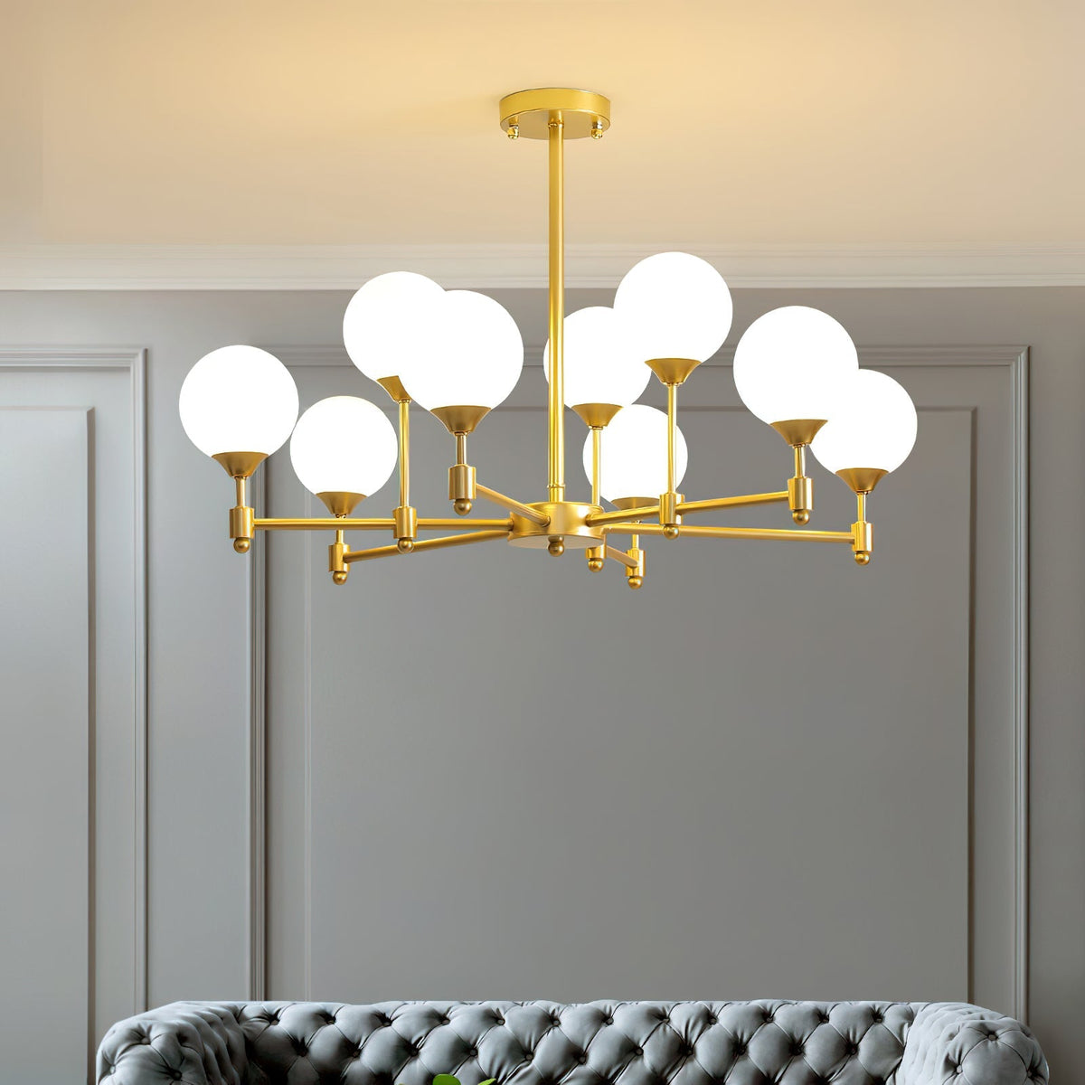 Celireon elegant ljuskrona i glas