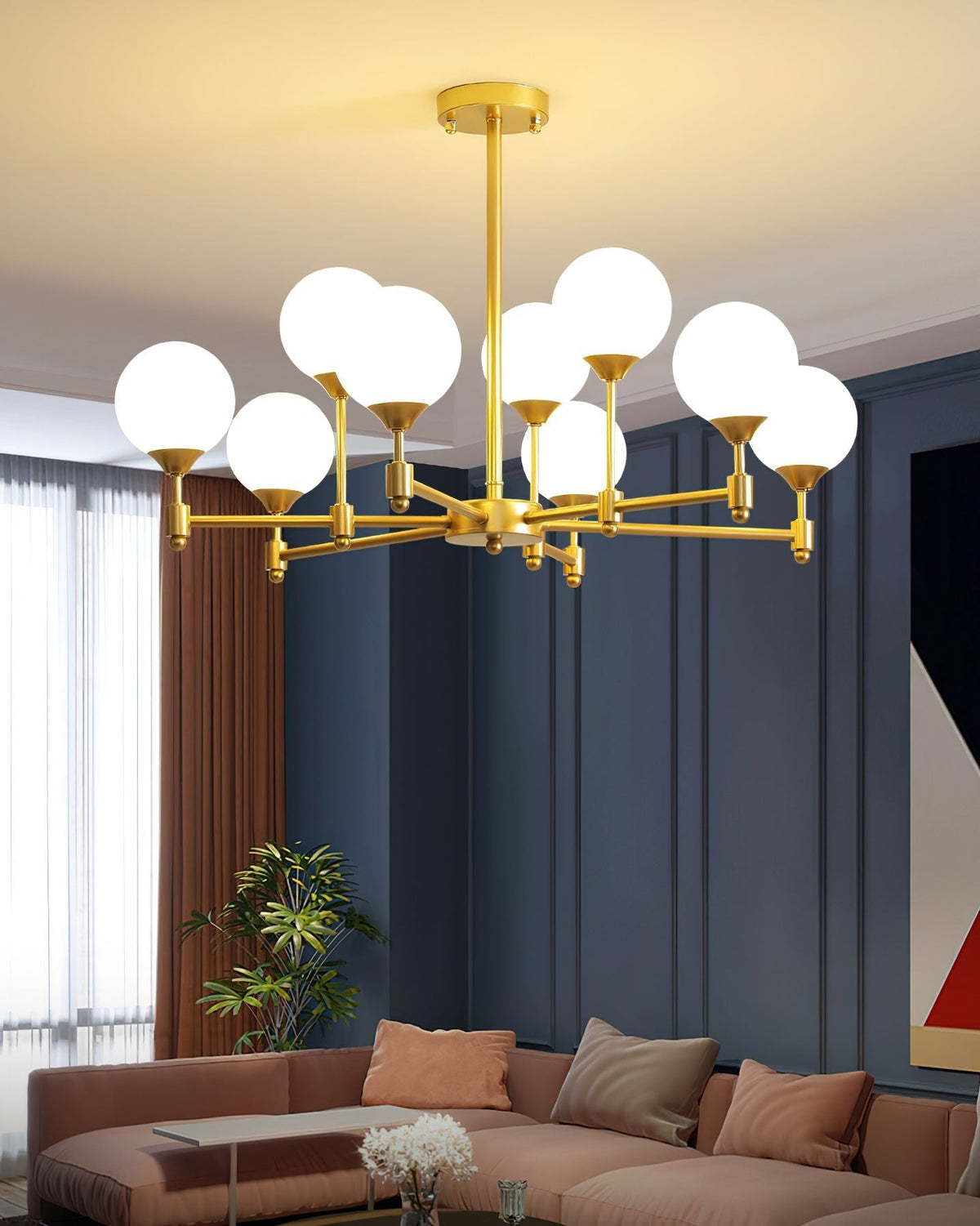 Celireon elegant ljuskrona i glas