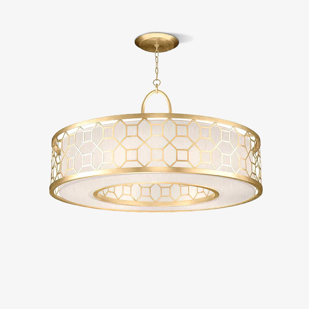 Arshaor exklusiv elegant rund taklampa i koppar och glas