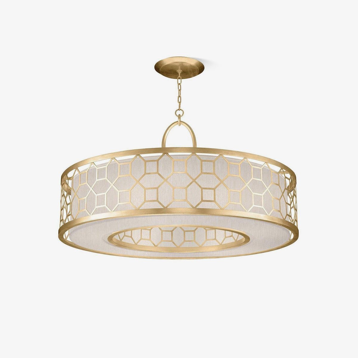 Arshaor exklusiv elegant rund taklampa i koppar och glas