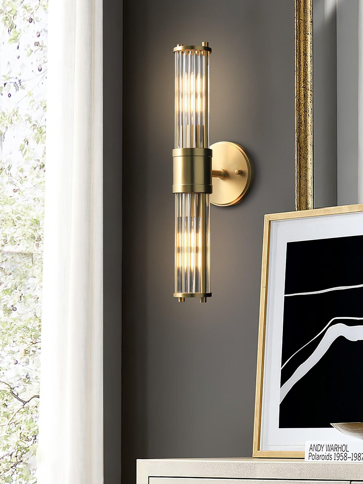 Vevenisra cylindrisk vägglampa i glas i nordisk stil