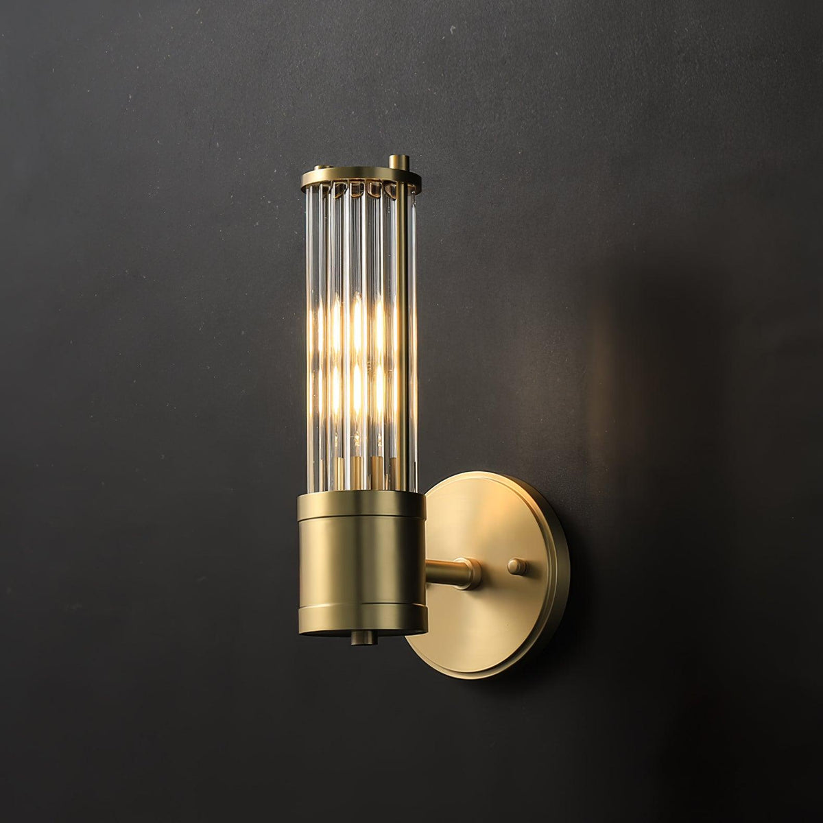 Vevenisra cylindrisk vägglampa i glas i nordisk stil