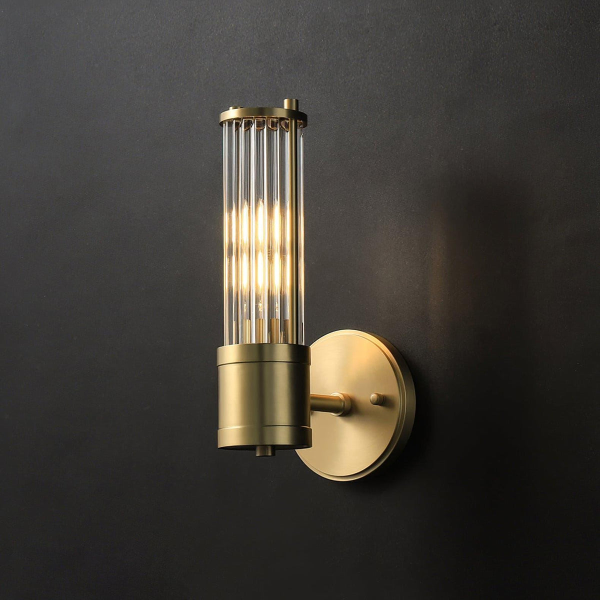 Vevenisra cylindrisk vägglampa i glas i nordisk stil