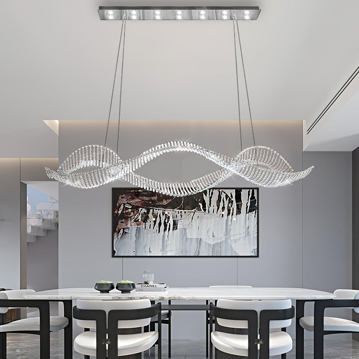 Candeeiro de teto de cristal de luxo pós-moderno Caelox