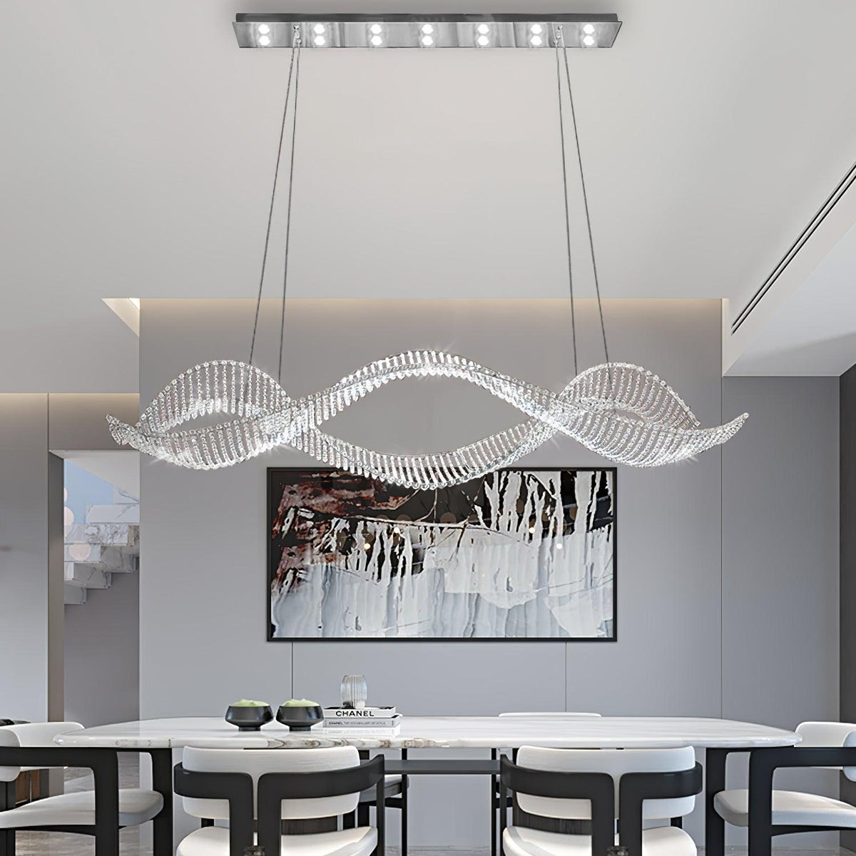 Candeeiro de teto de cristal de luxo pós-moderno Caelox