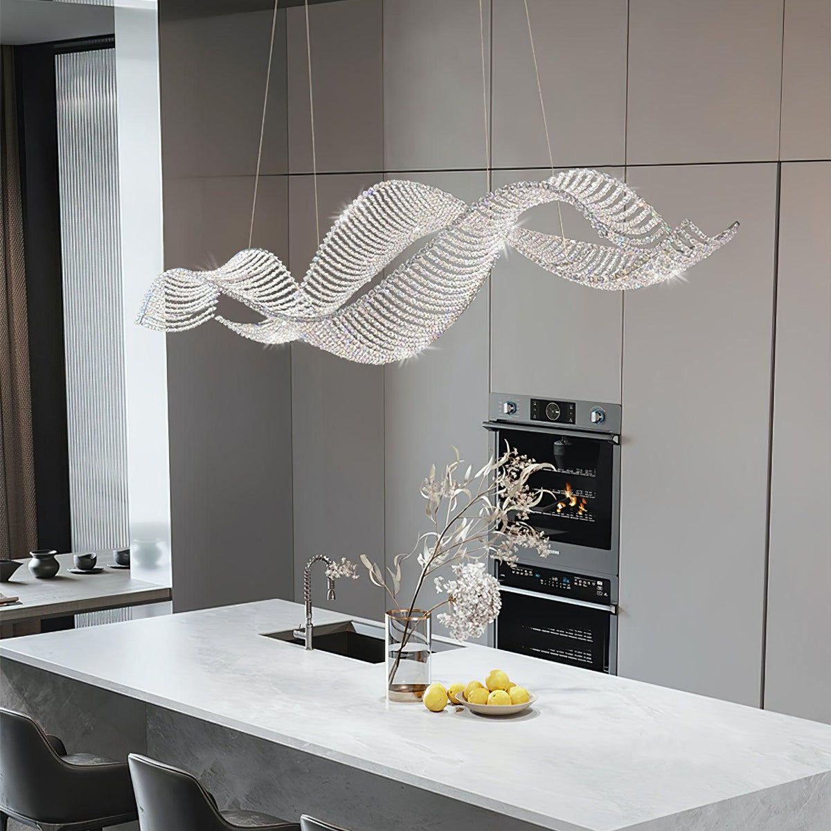 Candeeiro de teto de cristal de luxo pós-moderno Caelox