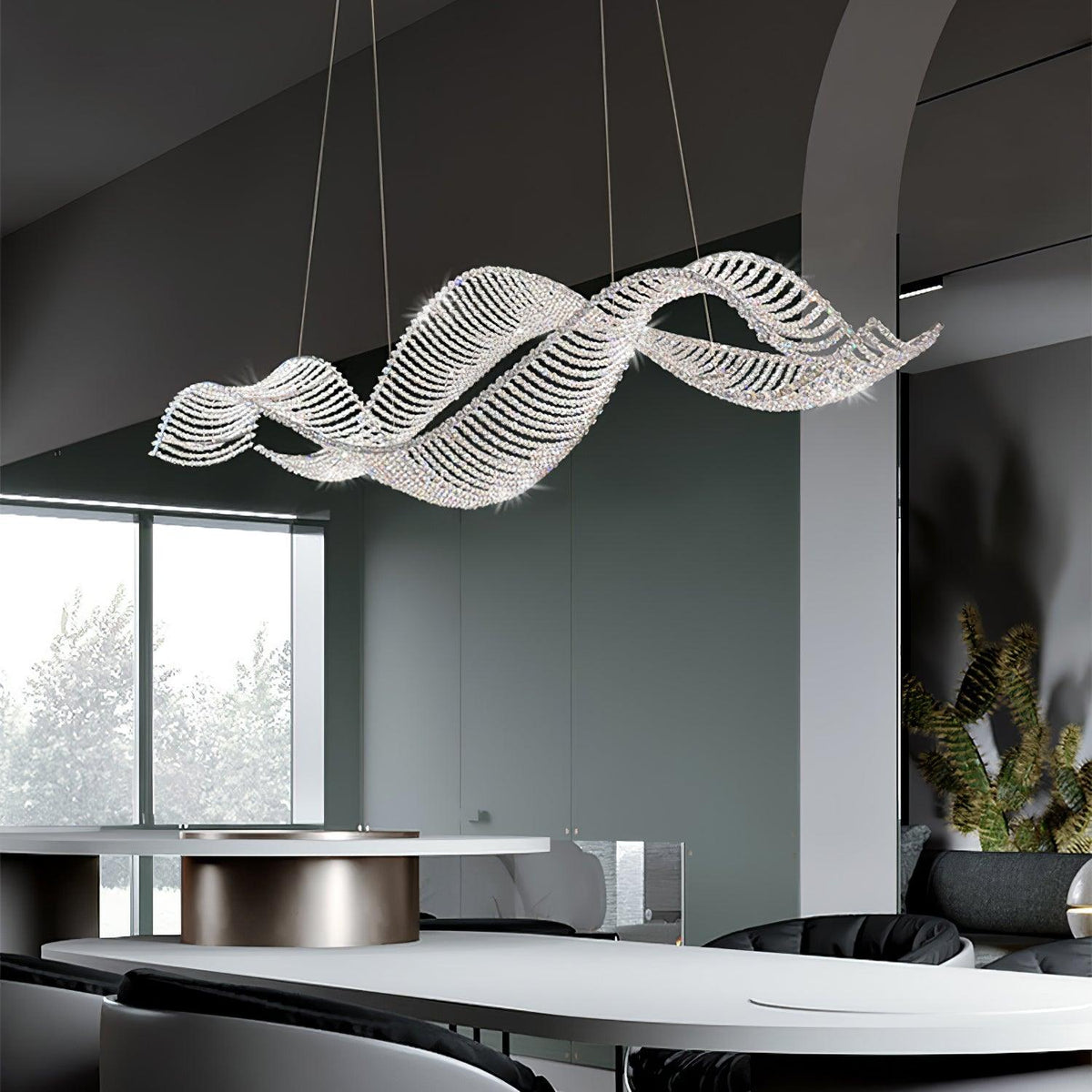 Candeeiro de teto de cristal de luxo pós-moderno Caelox