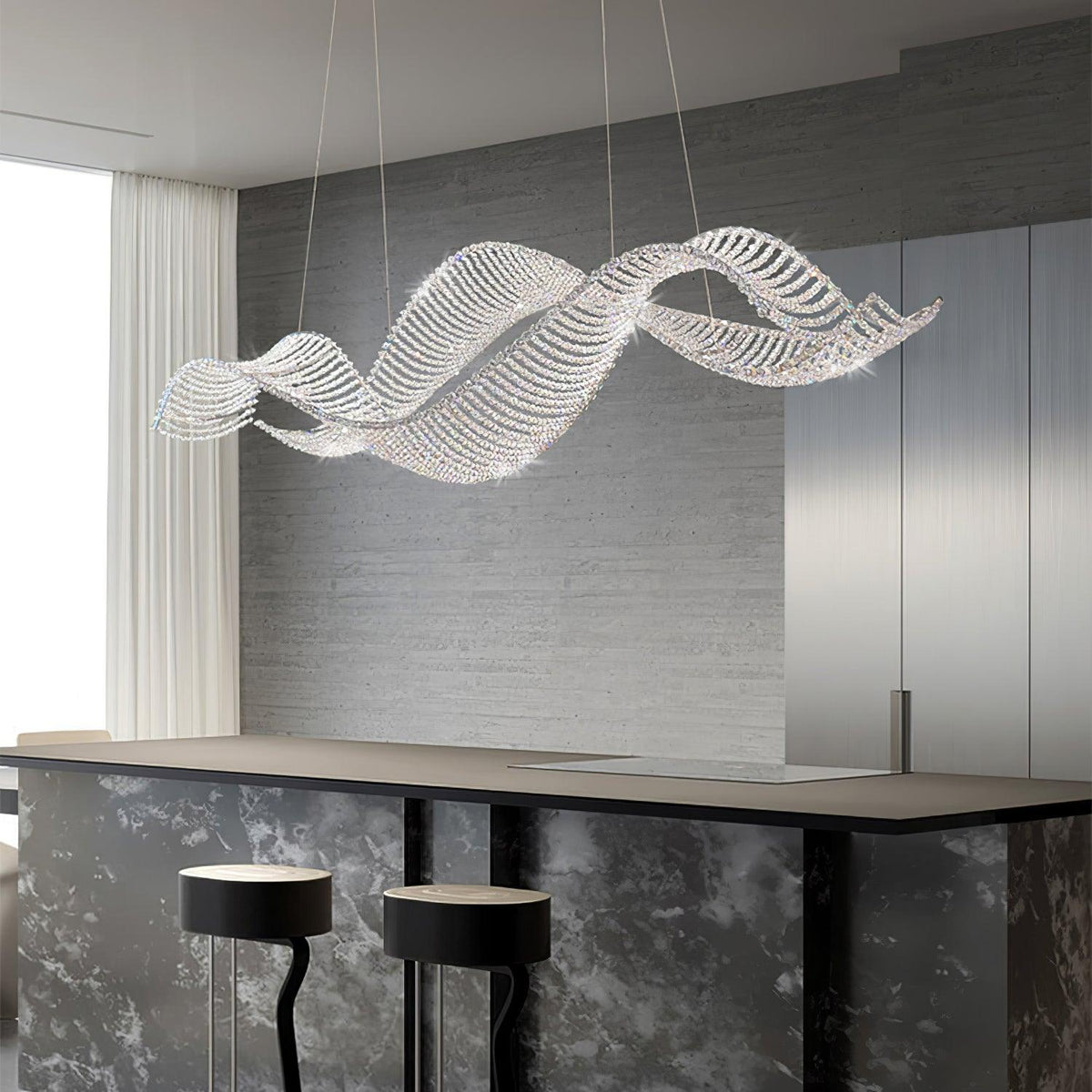 Candeeiro de teto de cristal de luxo pós-moderno Caelox