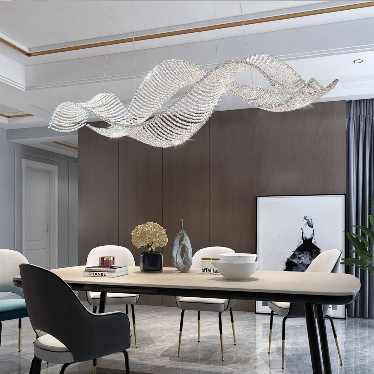 Candeeiro de teto de cristal de luxo pós-moderno Caelox