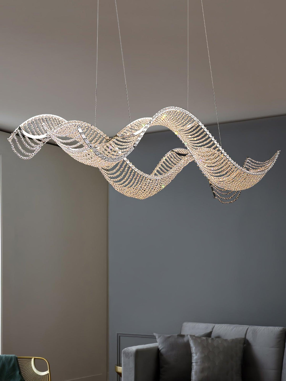 Candeeiro de teto de cristal de luxo pós-moderno Caelox