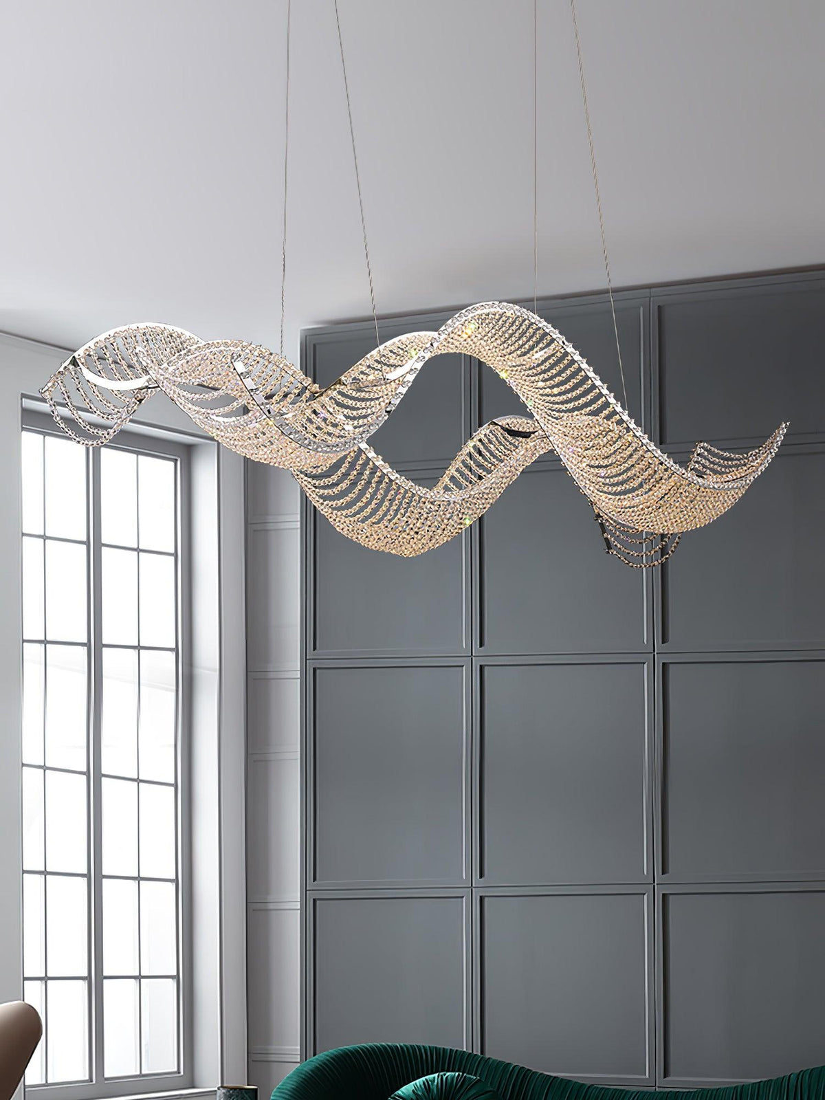 Candeeiro de teto de cristal de luxo pós-moderno Caelox