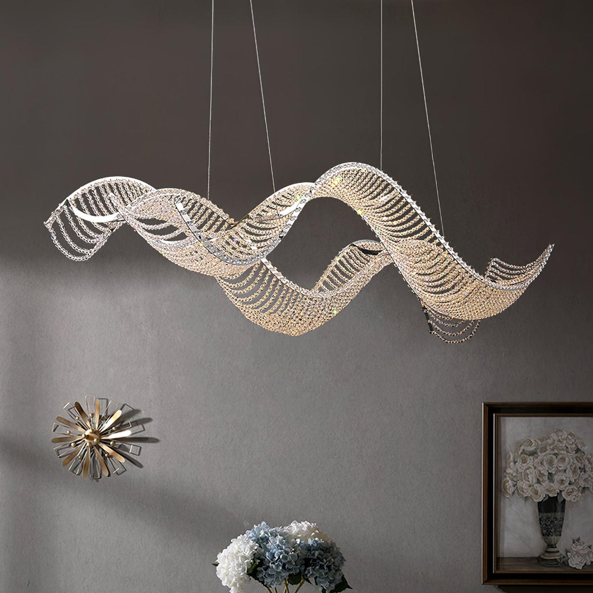 Candeeiro de teto de cristal de luxo pós-moderno Caelox