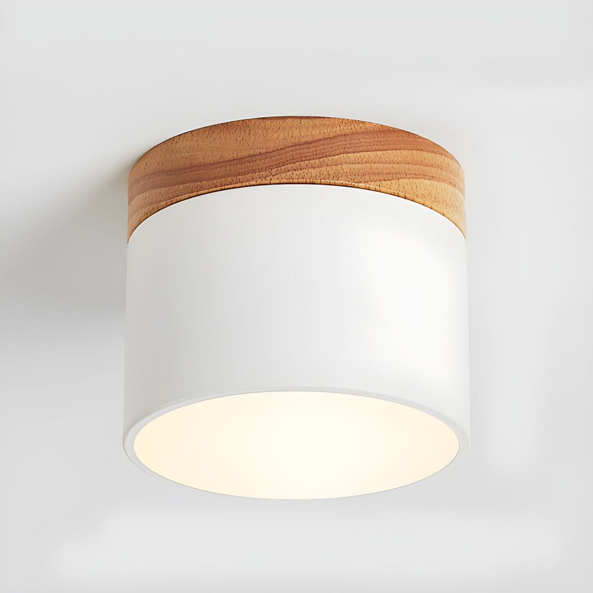 Modernt minimalistiskt träinfällt downlight