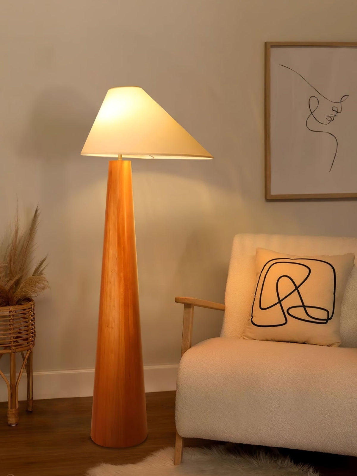 Pinnacle minimalistisk gulvlampe i træ