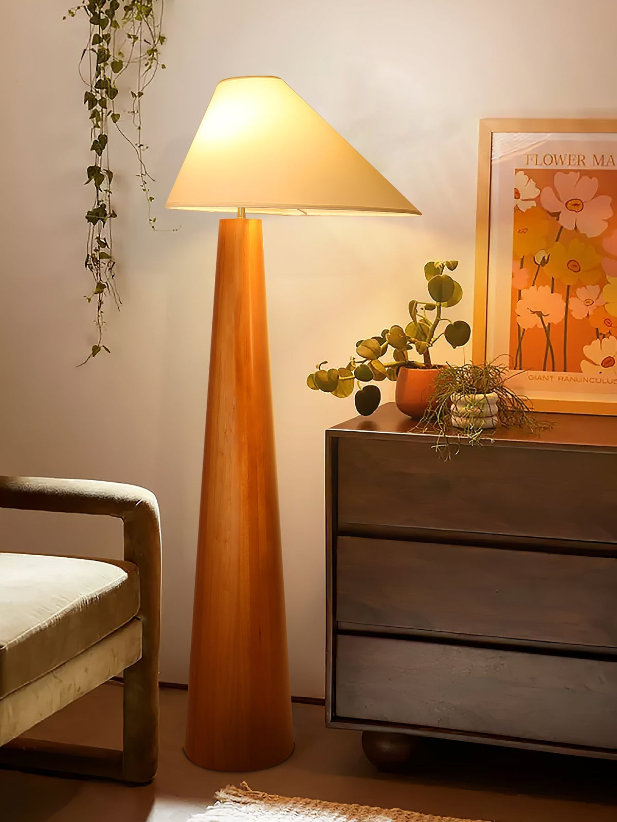 Pinnacle minimalistisk gulvlampe i træ