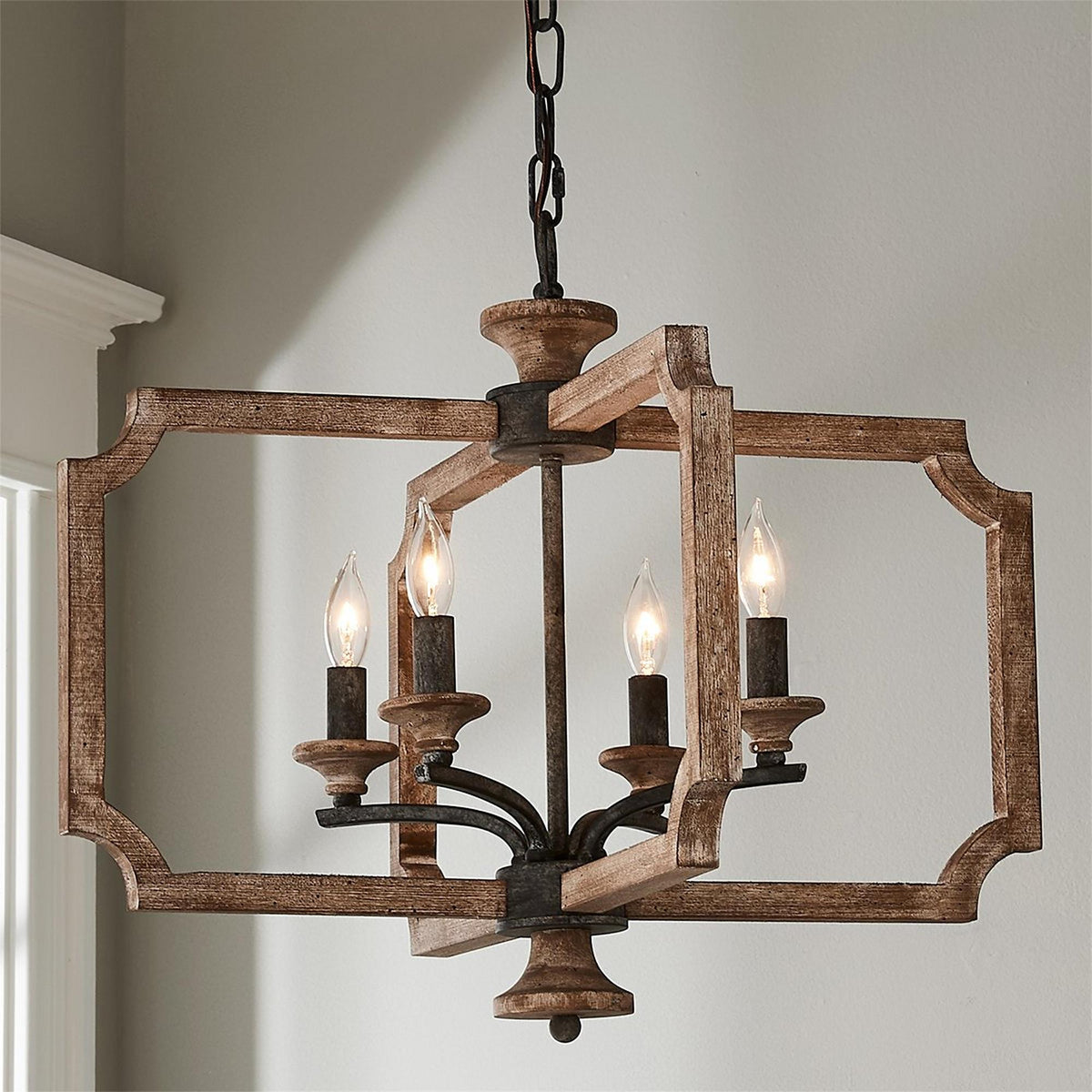 Eirikuvyi vintage pendellampe i metal og træ med kreativt design