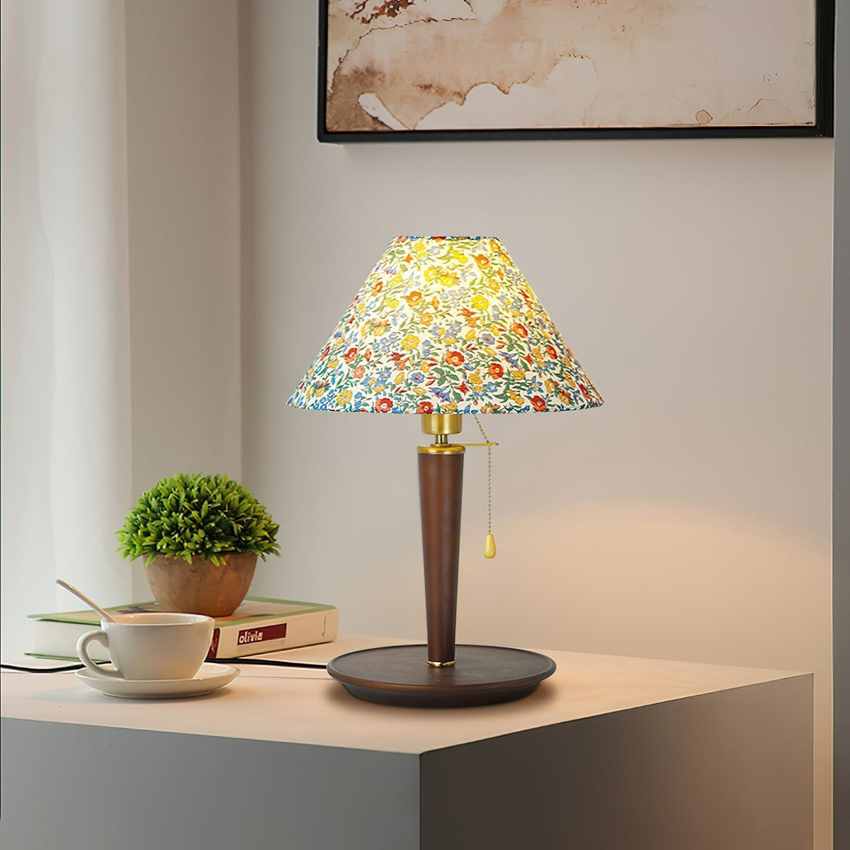 Ber vintage træbordlampe