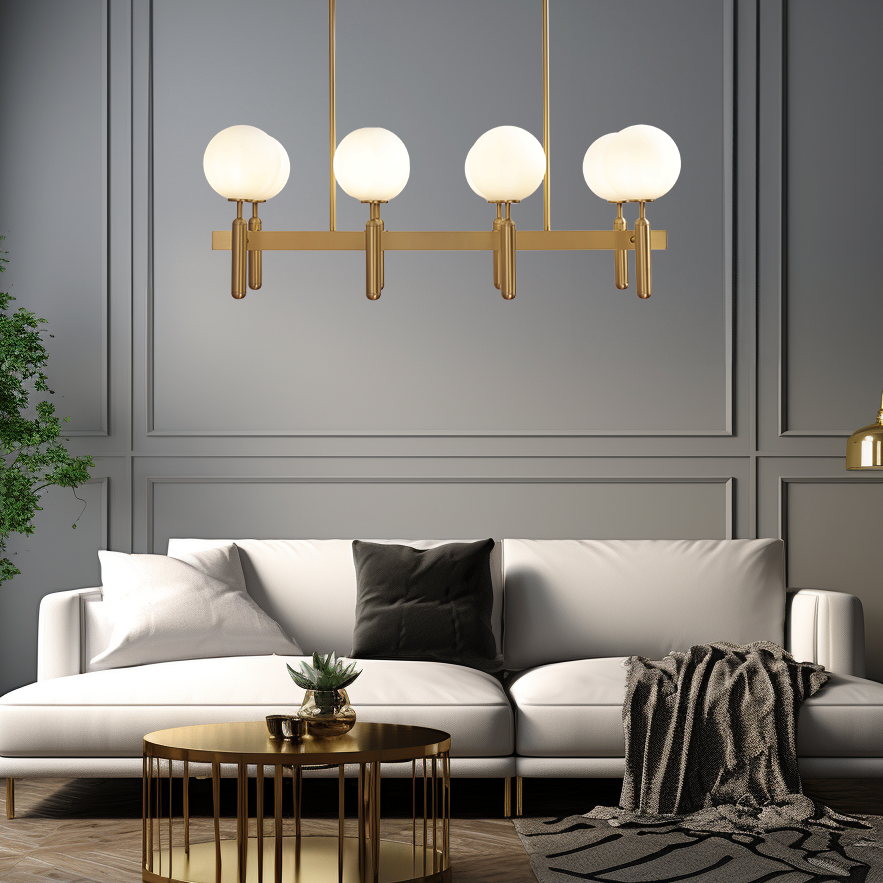 Kristy design-palloriippuvalaisin, lasi/metalli, kulta/valkoinen