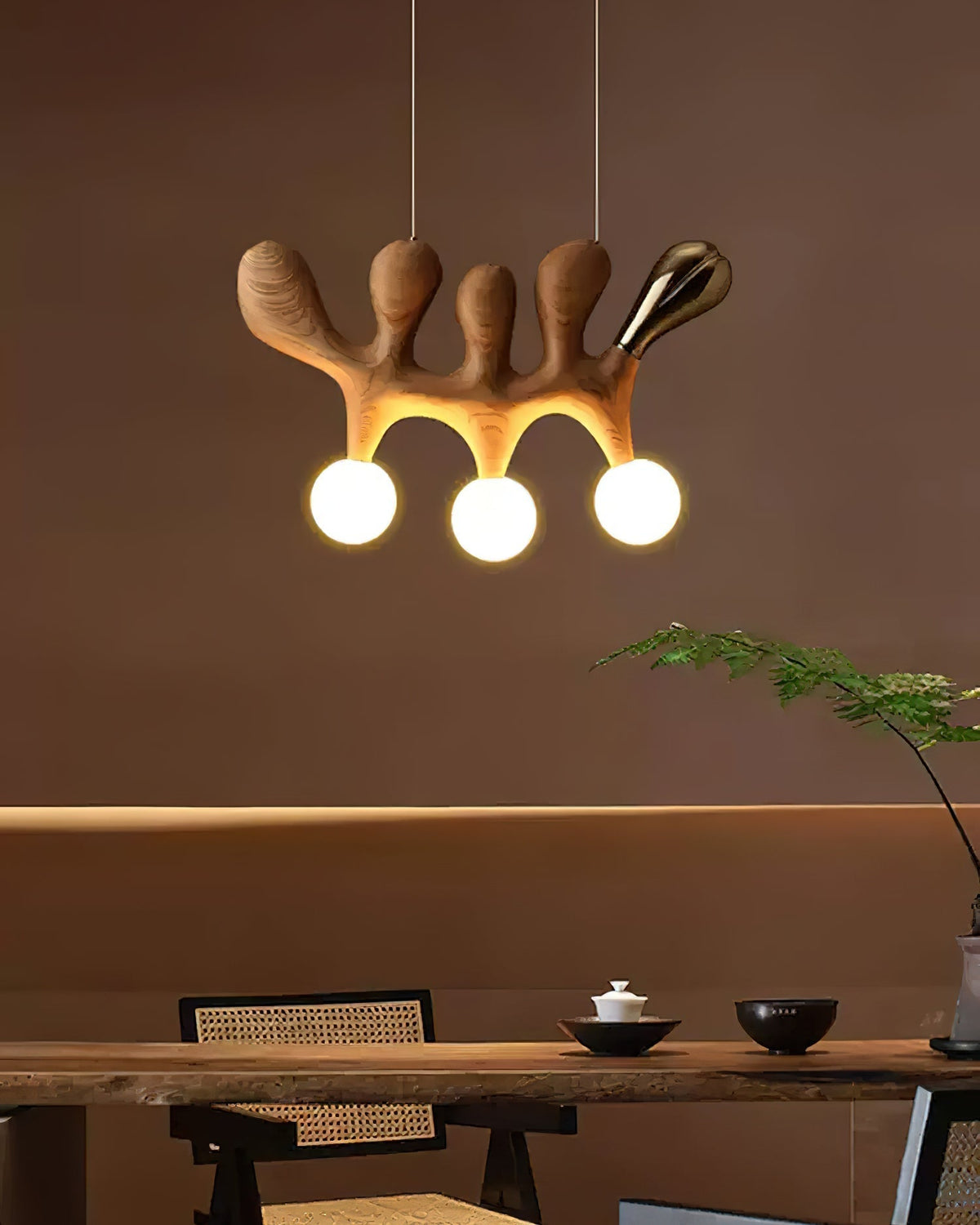 Candeeiro suspenso contemporâneo em madeira Sprout