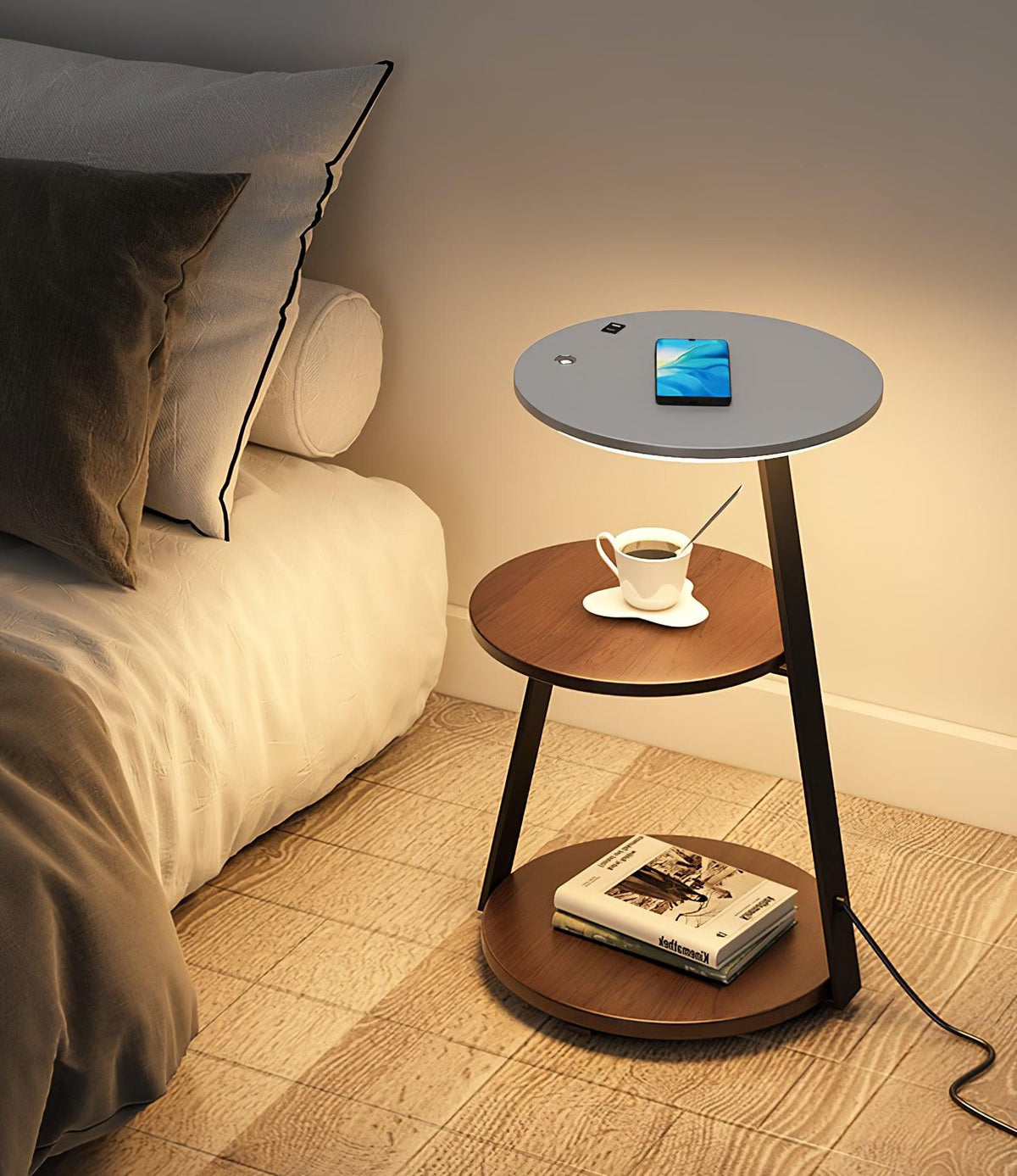 Mard moderne gulvlampe i træ