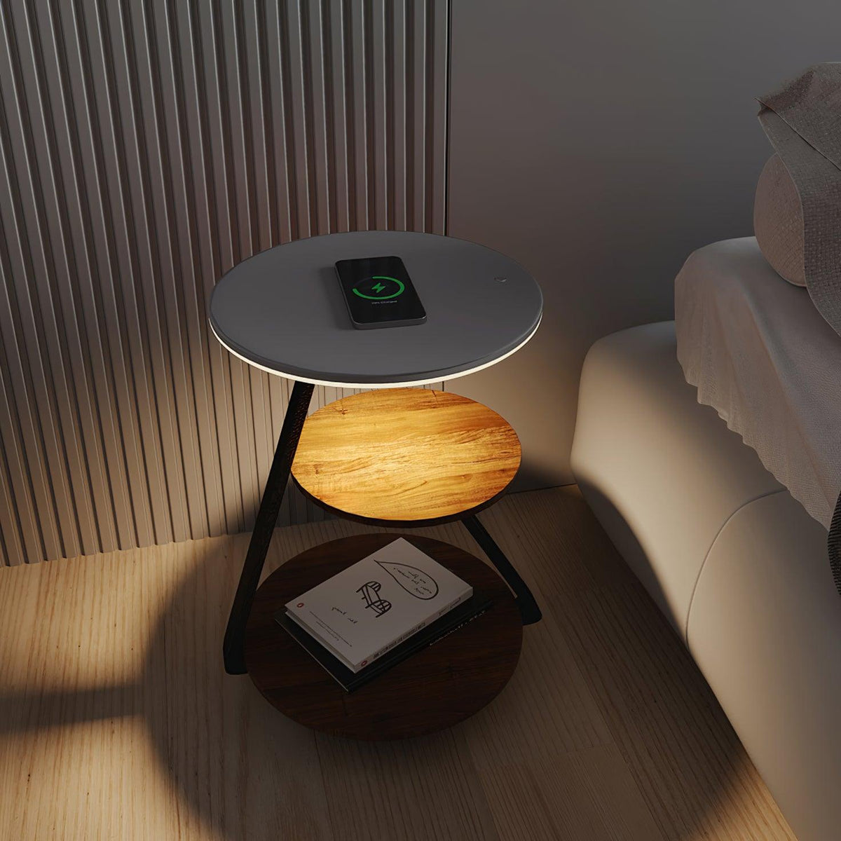 Mard moderne gulvlampe i træ