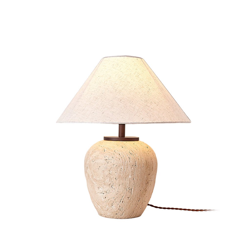 Cazorus kugleformet bordlampe i travertin