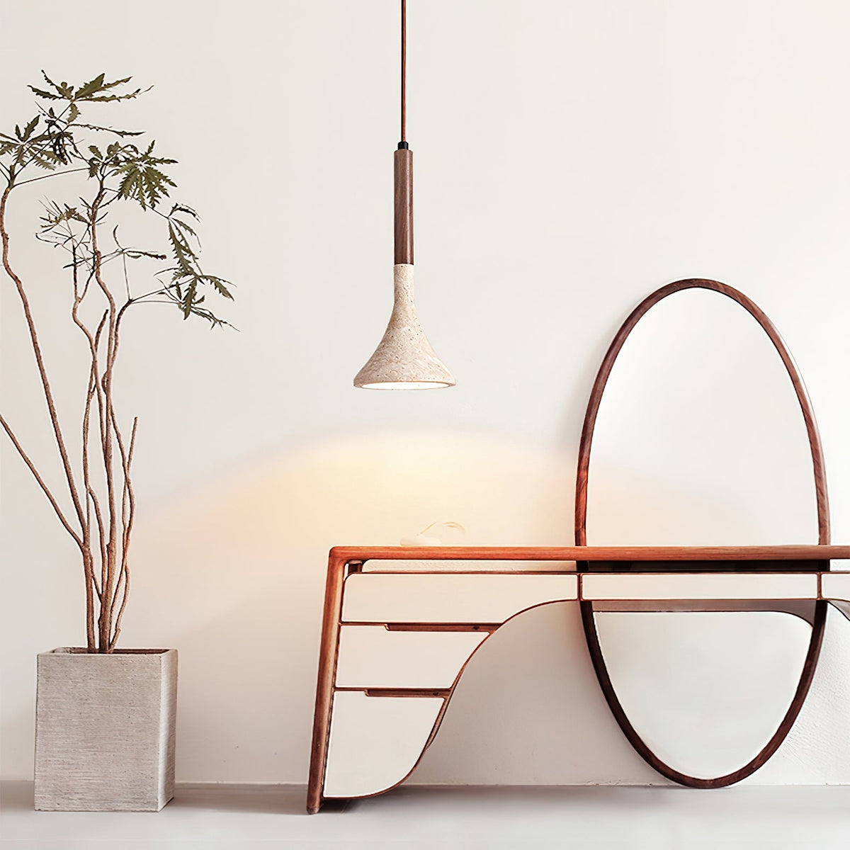 Taviaya minimalistisk pendellampe i travertin