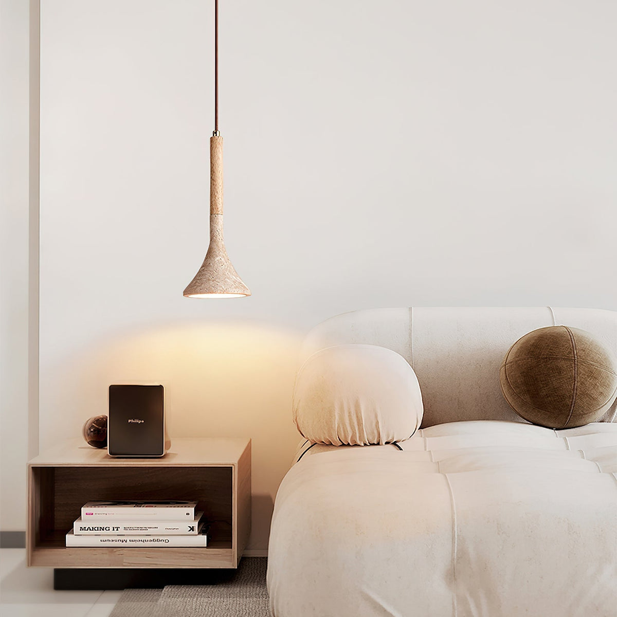 Taviaya minimalistisk pendellampe i travertin