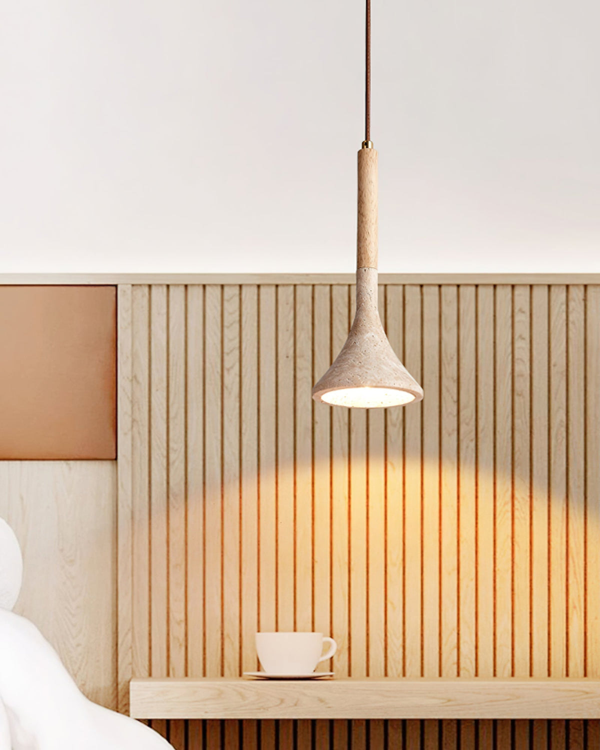 Taviaya minimalistisk pendellampe i travertin