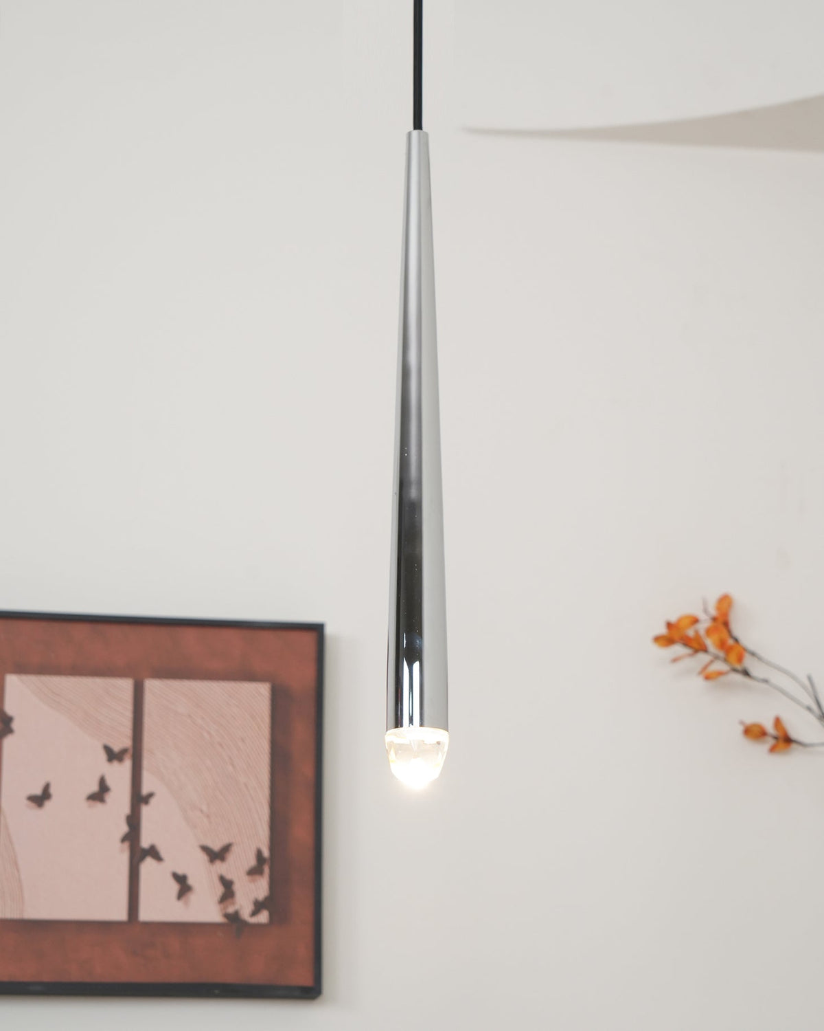 Candelabro Larry de cristal, latão, prata escurecida e para escadaria