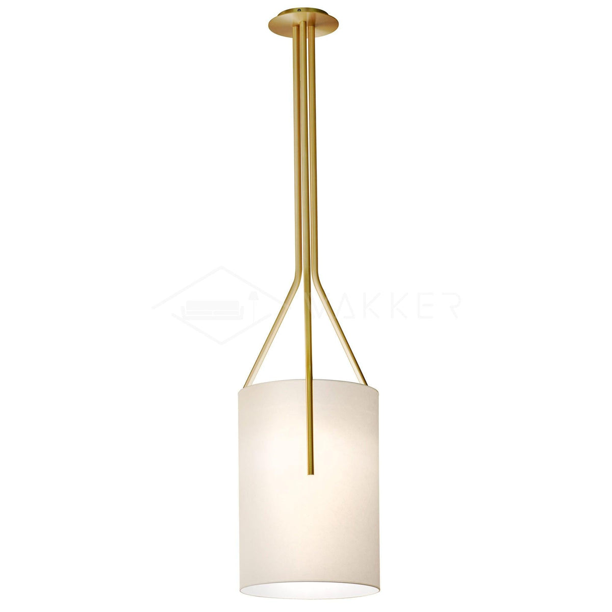 Cex moderne LED-lysekrone i messing med 3 lys