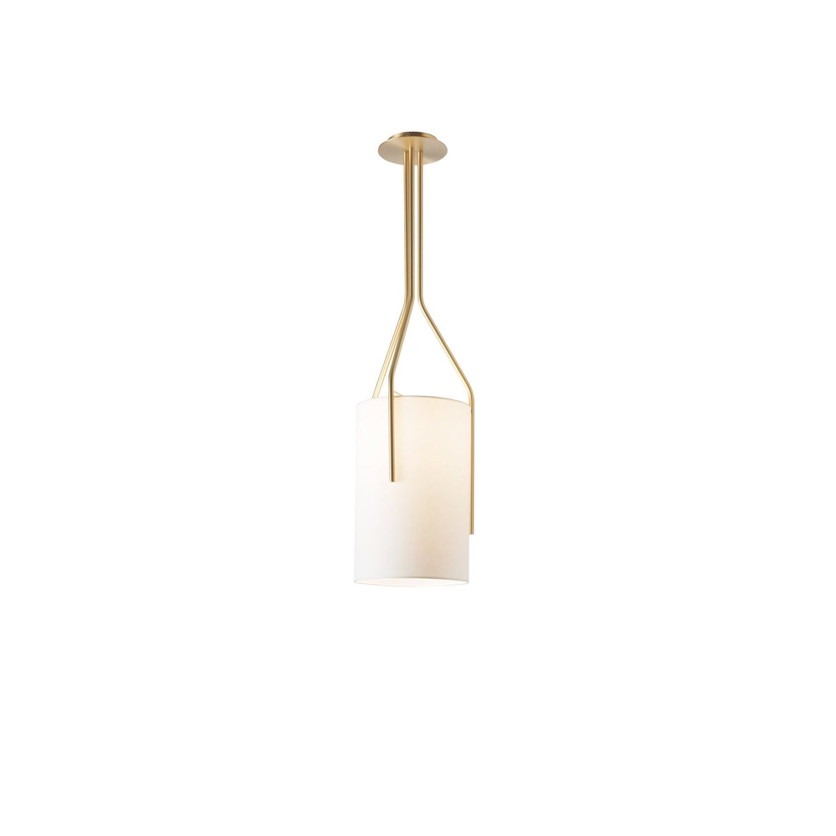 Cex moderne LED-lysekrone i messing med 3 lys