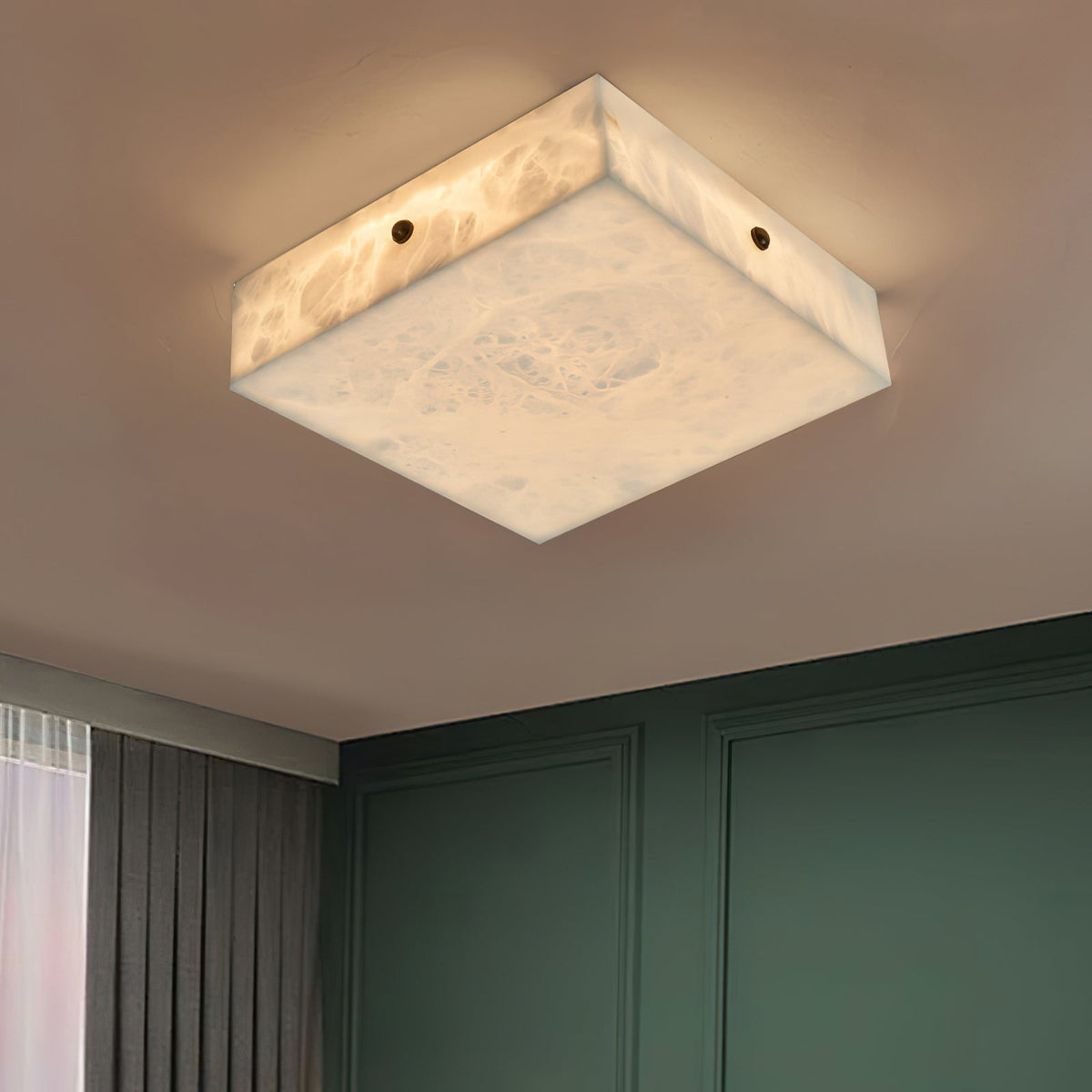 Rauduvys modern minimalistisk taklampa i alabaster
