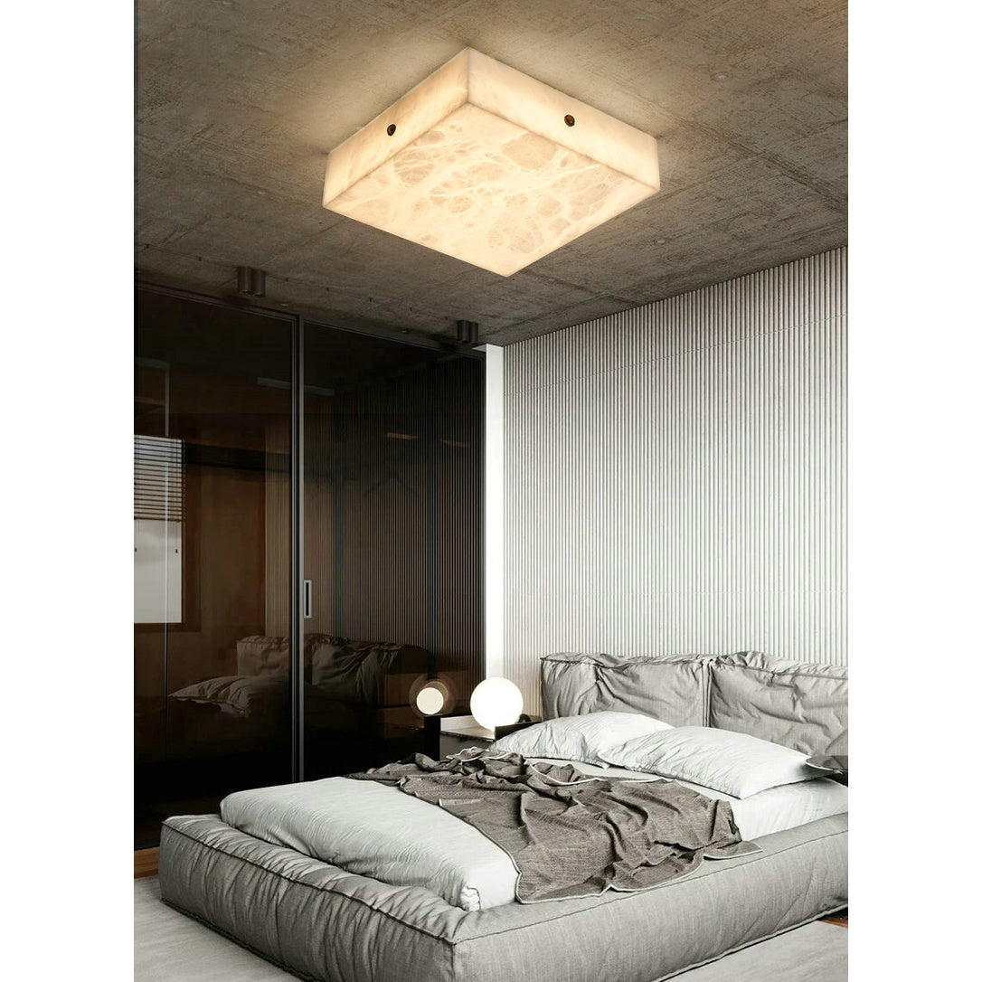 Rauduvys modern minimalistisk taklampa i alabaster