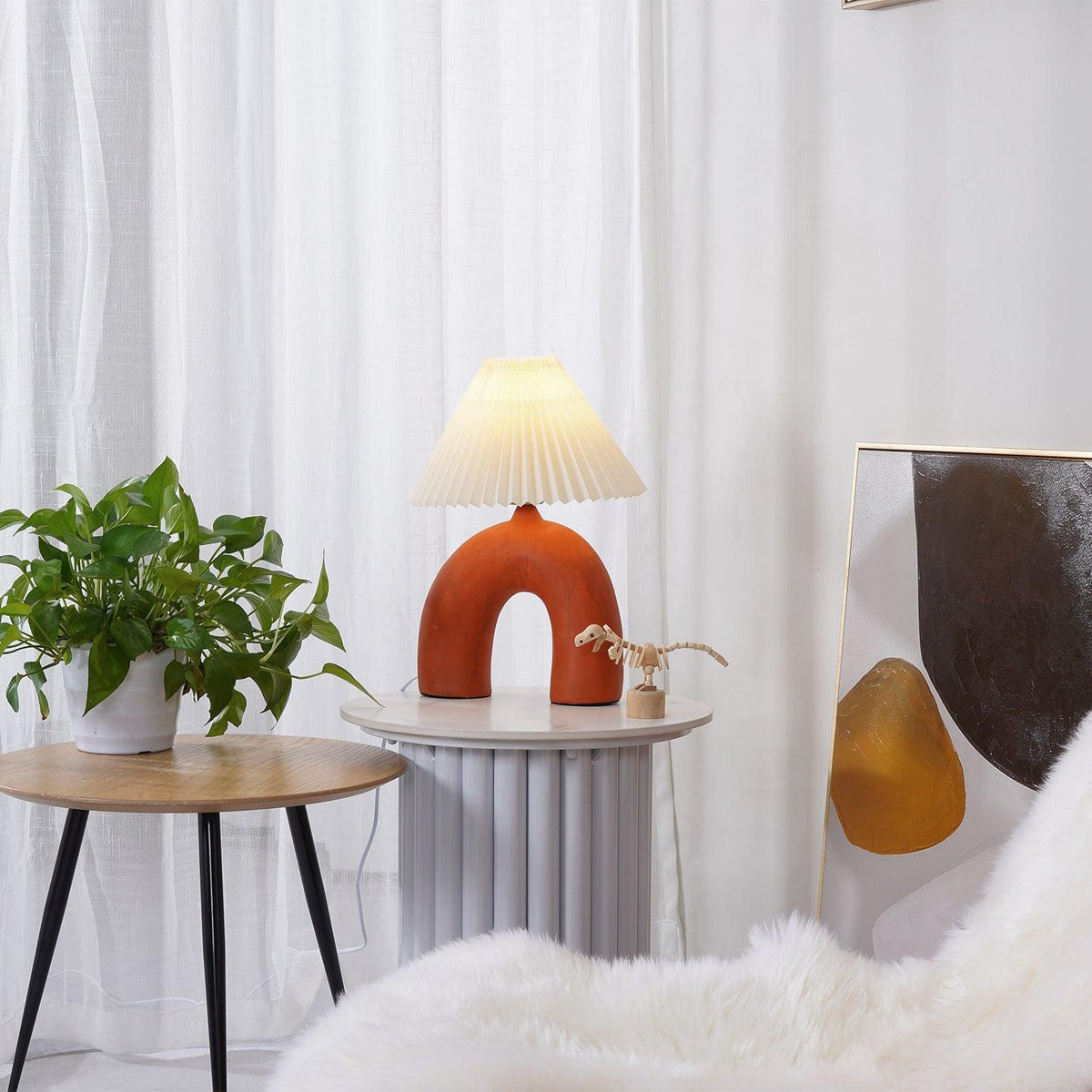 Lumenaya nútímalegur borðlampi úr keramik