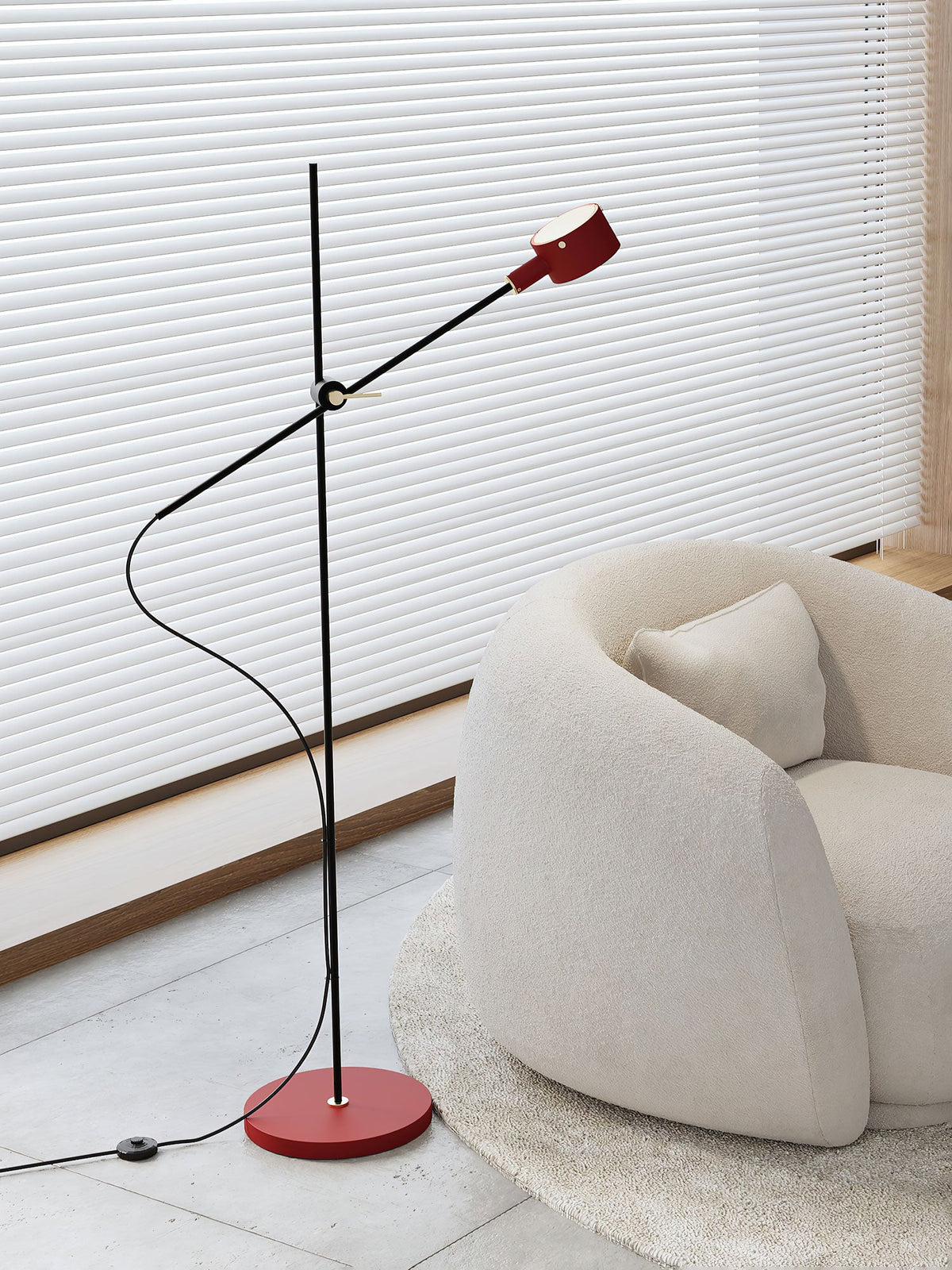 Arclen golvlampa med justerbar arm