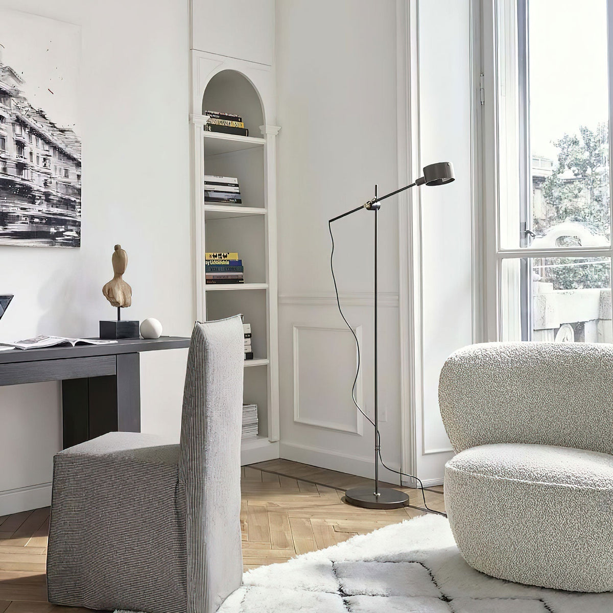 Arclen golvlampa med justerbar arm
