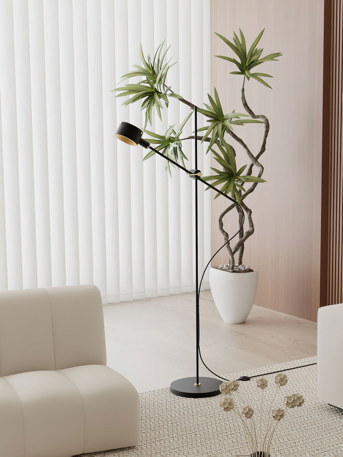 Arclen golvlampa med justerbar arm